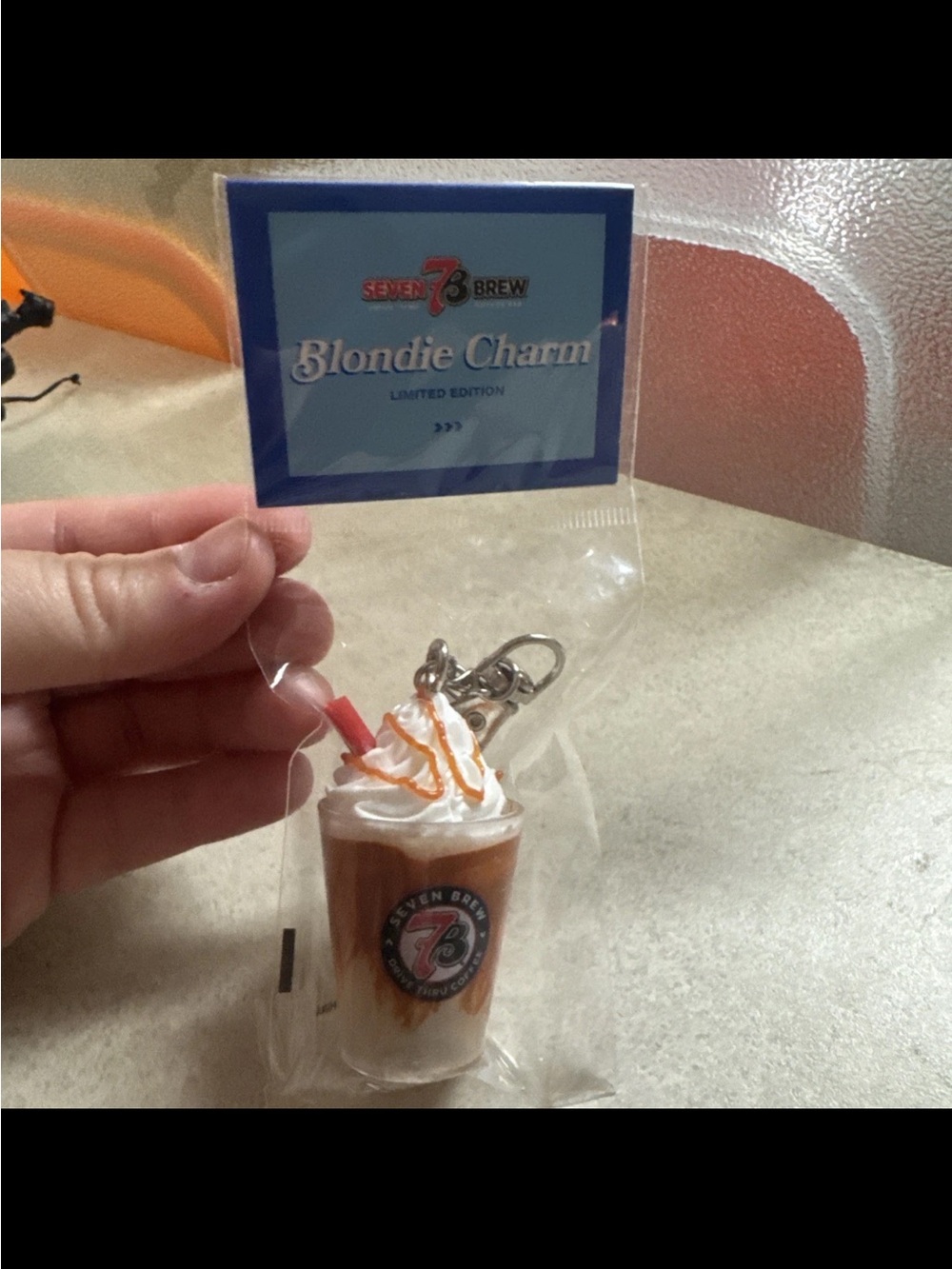 7Brew Blondie Charm! Limited Edition Blondie Coffee Keychain